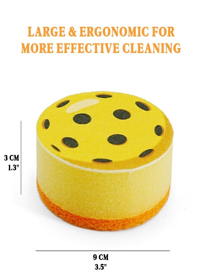DWATAN Pickleball Gifts 3pcs Cleaning Sponge, Colorful Triple-Layer Kitchen Sponges with Scrubby Base, Fun Pickleball Gifts for Women & Men, Gift-Ready Packaging, Yellow - Image 5
